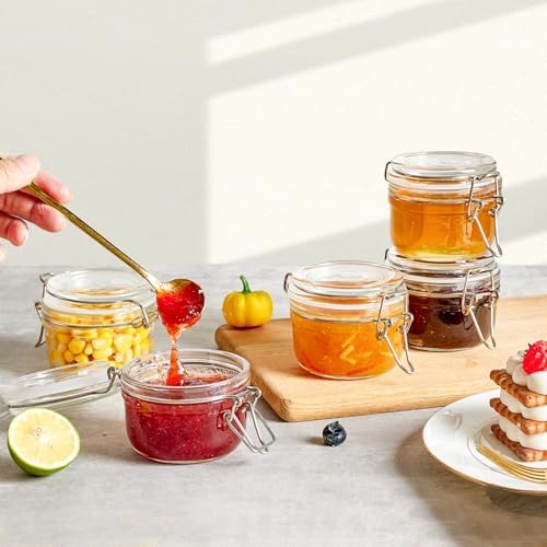 ComSaf Small Glass Spice Jars with Airtight Lids 4 oz 12 Pack Mason Pantry - Image 5