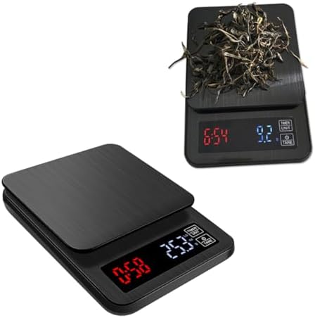 5Kg Electronic Coffee Scale with Timer Precision Digital Kitchen Food Scale for Cooking and Baking Capacity Easy to Use Black Finish for Weighing Coffee and Ingredients by Unknown