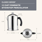 Farberware Classic Stainless Steel Yosemite 12-Cup Coffee Percolator - Image 3