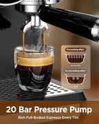 Espresso Coffee Machine with Grinder and Frother, Cold Brew, 20 Bar - Image 3