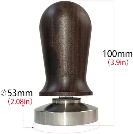 53mm Coffee Tamper – Professional Barista Accessories, Stainless Steel Base, Ergonomic Walnut Wood Handle, Calibrated Spring-Loaded Design for Espresso Lovers (Coffee Tamper, 53mm) - Image 3