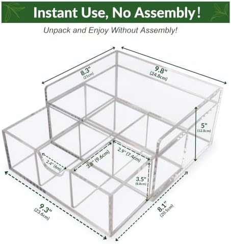 Heavy-Duty Acrylic Tea Station with 6-Compartment Drawer Organizer - Image 6