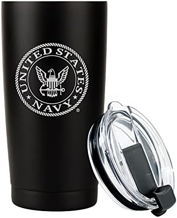 Military Gift Shop 20oz Insulated Steel US Navy Tumbler, Double-Walled USN Coffee Mug | Gifts Sailors | Disabled Vet Owned Business-Navy 20oz Tumbler by Military+Gift+Shop
