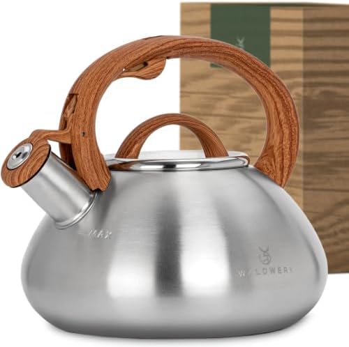 WALDWERK Tea Kettle Stovetop (1.5 Quart) - Teapot for Stovetop - also for Induction and Gas Stoves - Stainless Steel Tea Kettle - Whistling Tea Kettle for Stove Top - Non Toxic Tea Kettle Stovetop by WALDWERK
