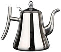 Silver,1.0L,Coffee Tea Pot, Stainless Steel Pour Over Kettle Gooseneck Spout Teapot Coffee Pot with Filter, Large Capacity Polished Teapot Kettle for Home Hotel Cafe Bar Restaurant by LGRFUXIN