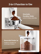 Neretva Stainless Steel Espresso Grinder with Portafilter Holder, White - Image 4