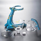 Heat-resistant Kungfu Glass Tea Set with Heater Attract Water Diversion Rotating Cover Bowl Lazy Semi-Automatic Deer Glass Teapot With 6pcs Tea Cups - Image 5