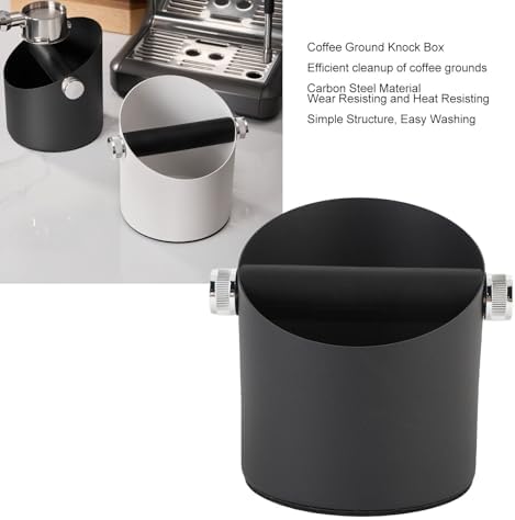 Small Coffee Knock Box, Espresso Knock Box Coffee Grounds Container, Carbon Steel Espresso Knock Box for Household (Black) - Image 5