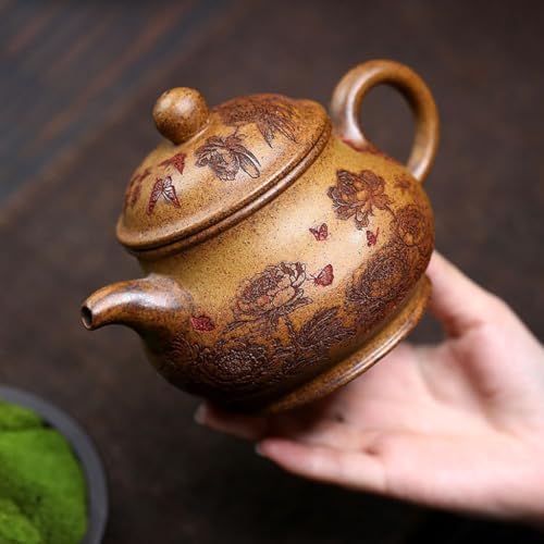 Tea Kettle Hand-carved Purple Clay Pan Pot Chinese Tea Ceremony Supplies Kettle Coffee Pot Teapot Ceramic Tea Infuser - Image 5