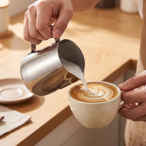 4 Pcs Milk Frothing Pitcher 304 Stainless Steel Steaming Pitcher 20 oz - Image 5