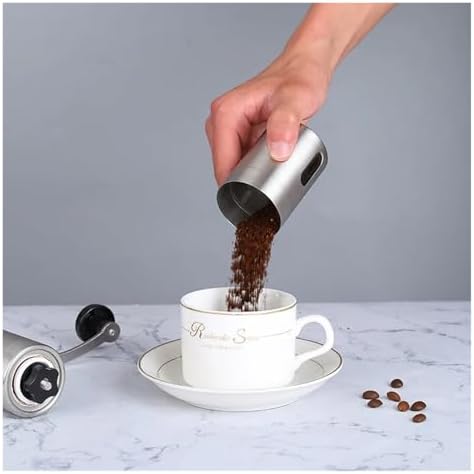 Stainless Home Portable Manual Coffee Grinder Hand Coffee Mill with Ceramic Burrs Adjustable Settings Portable Hand Crank Tools(Large) - Image 5