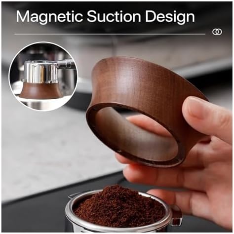 51/53mm/58mm Coffee Dosing Cup Walnut Wood Espresso Funnel Brewing Bowl Portafilter Ring Accessories(53mm) - Image 2