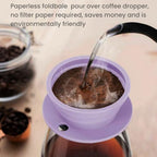 Travel Pour Over Coffee Maker Single Serve, Portabe Single Cup Pour Over Coffee Maker + Portable Kettle Electric, Collapsible Travel Electric Kettle (Purple) - Image 2