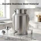 1-26 Gallon Stainless Steel Milk Bucket Beverage Dispenser with Faucet - Image 2