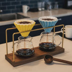 predolo Coffee Pour Manual Brew Stand Brass-Toned Pour over Coffee Stand Countertop for Home - Image 6