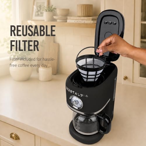 Nostalgia Classic Retro 10 Cup Coffee Maker, Black - Image 7