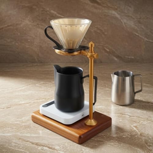 Coffee Stand Manual Dripper Holder Pour Over Rack With Solid Wood Base And Adjustable Post For Stable Extraction And Neat Setup Suitable for home kitchen café station office break room gift giving - Image 4