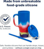 Silipint 32oz Silicone Humbler Tumbler with Handle, Flip Lid and Straw – BPA-Free, Non-Toxic, Unbreakable, Microwave, Dishwasher Safe – Perfect for Tea, Cold Water, Drippy - Pack of 2 - Image 4