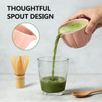 6-Piece Matcha Set Kit, Japanese Matcha Tea Making Set with Ceramic Matcha Bowl, Whisk, Scoop, Sifter, Whisk Holder & Brush, Matcha Starter Kit for Beginners and Tea Enthusiasts, Pink - Image 3