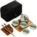 Ceramic Porcelain Kung Fu Travel Tea Set 3/5 Pcs Bag Box by Unknown