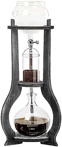 Xuthusman 600ml Durable Glass Iced Coffee Cold Brew Pot Coffee Filter Drip Tower Coffee Maker Coffee Filter Pot 6-8 Cup (Gray) - Image 4