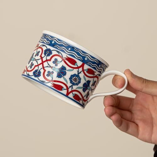 Ceramic Coffee Mug with Saucer 8 OZ Turkish Coffee Cups Set - Image 3