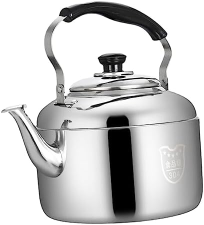 Stainless Steel Whistling Tea Kettle 7.48 Inch Stovetop Teapot with Large Diameter Spout for Fast Water Filling Suitable for Gas and Induction Cookers by OKUMEYR