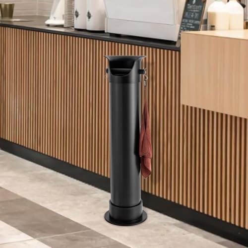 Knock Box for Coffee Grounds Commercial Floor Standing Knockbox with Removable Base Coffee Knock Box Commercial Coffee Grind Collection Dump Bin (Black) - Image 4
