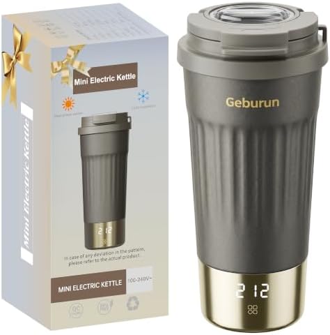 100-240V Travel Portable Electric Kettle 13.5oz 316SS 6 Temperature Control by Geburun
