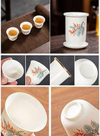 Clear Glass Teapot Tea Set with Removable Infuser Borosilicate Glass Tea Kettle, Includes 4 Ceramic Tea Cups and A Portable Travel Bag,Style 3,Style 1 - Image 7