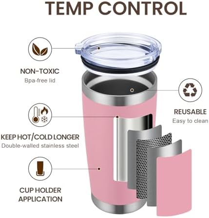 MEWAY 20oz Tumbler 12 Pack Double Wall Vacuum Insulated Travel Mug Bulk, Stainless Steel Tumblers with Lid and Straw, Durable Powder Coated Coffee Cups for Cold & Hot Drinks (Pink, 12) - Image 2