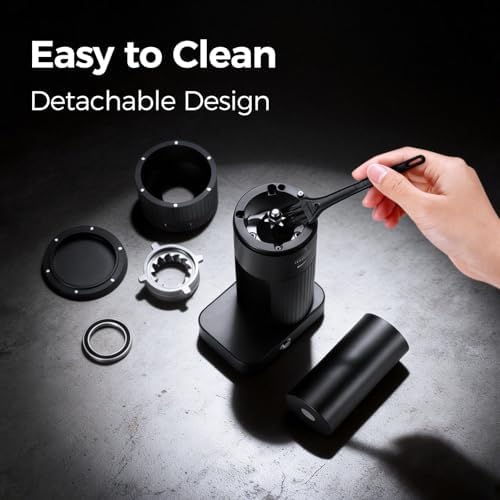 IKAPE Electric Coffee Grinder – 100 Grind Settings, 6-Star Conical Burr, Detachable & Easy to Clean, Durable Aluminum Alloy Body – Perfect for Home & Office Coffee Lovers - Image 5