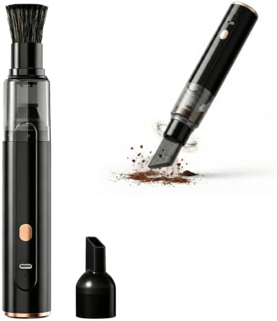 Mini Coffee Grinder Vacuum Cleaner, 2-in-1 Blower with 2 Brush Heads (Black) by Unknown