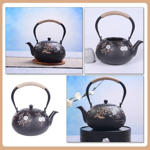 Zerodeko Cast Iron Teapot Tetsubin with Infuser Small Vintage Iron Tea Pot for Tearoom Use Desktop Teapot Decor Traditional Japanese-style Tea Kettle - Image 3
