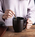 AmorArc 16 oz Coffee Mugs Set of 6, Large Ceramic Matte Black Coffee Cups - Image 2