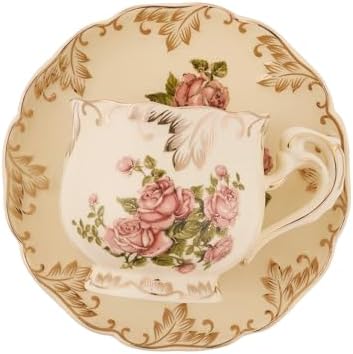 Tea Cups and Saucers Set of 2, 8 Oz (Pink Rose) - Image 5