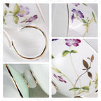KAMMAK Tea Cups Set of 2,Ceramic Floral Pattern Demitasse Cup - Image 3