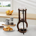 Iced Coffee Cold Brew Drip Tower Coffee Maker Ice Coffee Machine Cold Brew Dripper Iced Coffee Brewer Maker for Home, Shops, Cafes, Offices, 6-8 cup (Brown) - Image 4