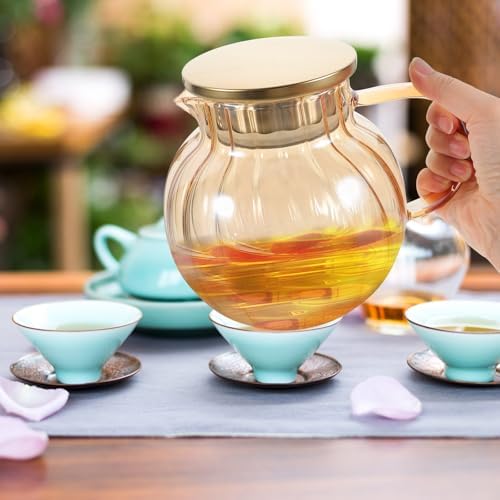 1300ml Heat-resistant Amber Glass Teapot with Removable Infuser Thickened Loose Leaf Tea Kettle for Home and Office Brewing - Image 6
