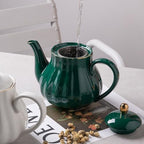 Sweejar Royal Teapot, Ceramic Tea Pot with Removable Stainless Steel Infuser, Blooming & Loose Leaf Teapot - 40 Ounce (Jade) - Image 5