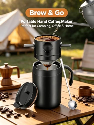 Portable Pour-Over Coffee Mug with Stainless Steel Filter - Image 2