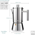 Stainless Moka Pot Stovetop Espresso Maker Induction Italian Coffee 1-9Cups - Image 2