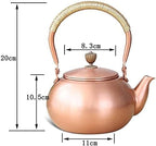 LJYT Teapot Small Tea Pot Tea Kettle for Loose Tea, Copper Vintage Tea Infuser for Home Office Party Restaurant, 1200ml - Image 3