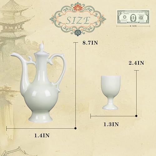 10 Pcs Porcelain Wine Cup,Baijiu Glass,Chinese Liquor Cup,Ceramic Wine Set - Image 6