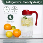 Mason Jar Pitcher, 2 pcs 64 oz (2 quart), Glass Pitcher with Lid - Image 5