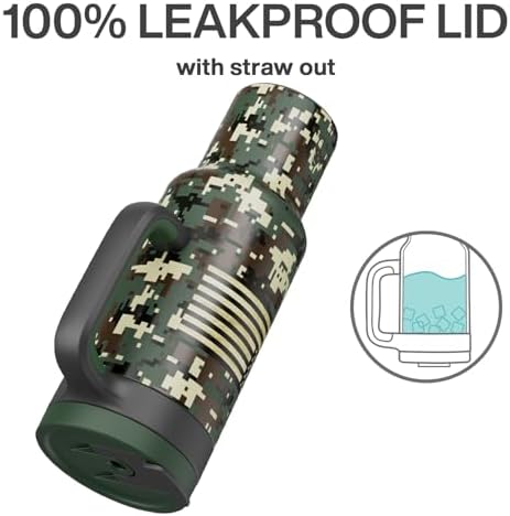 50 oz Camo Tumbler with Handle, 2-in-1 Straw and Sip Lid, Leakproof, Dishwasher Safe, Insulated Stainless Steel Travel Coffee Mug, Keeps Cold for 34 Hours, Fits in Car Cupholder (Woodland Flag) - Image 4