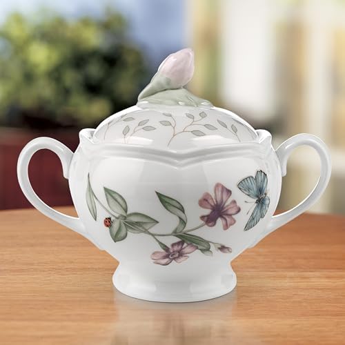 Lenox Butterfly Meadow Porcelain Sugar Bowl with Lid - Image 4
