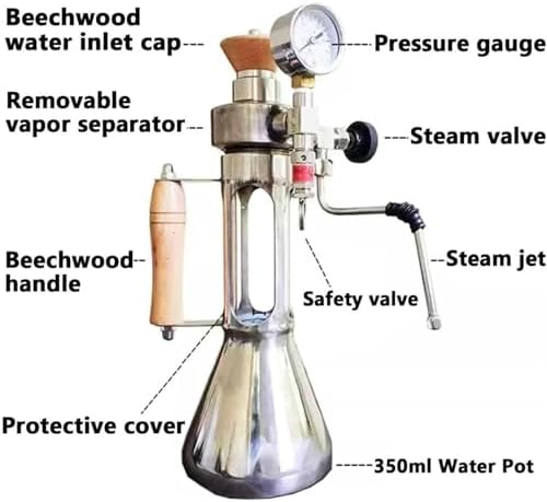 Milk Frother and Steamer, Portable Steam Milk Frother, Maximum Pressure 9 Bar, Suitable for Dairy and Plant-based Milk. - Image 2