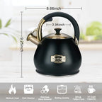 Tea Kettle Stovetop Whistling Kettle Teapot, 3Quart Tea Pot Stainless Steel Teakettle for Stove Top with Heat Proof Ergonomic Handle - Image 5