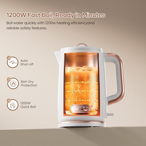 OLEGA Electric Tea Kettle: 1200W Fast Boil Electric Water Kettles 1.5L - Image 4